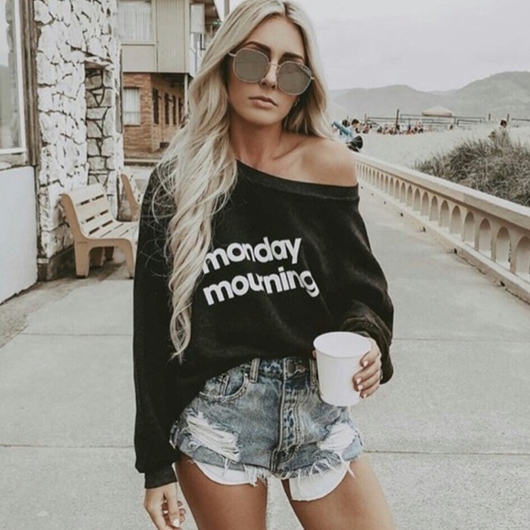 NWOT Wildfox Monday Mourning Sweatshirt - Picture 2 of 4